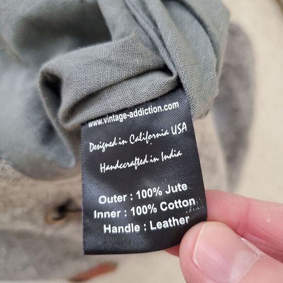 NEW! Vintage Addiction Fold-Over Jute Crossbody Bag - Grey - Picture 13 of 13